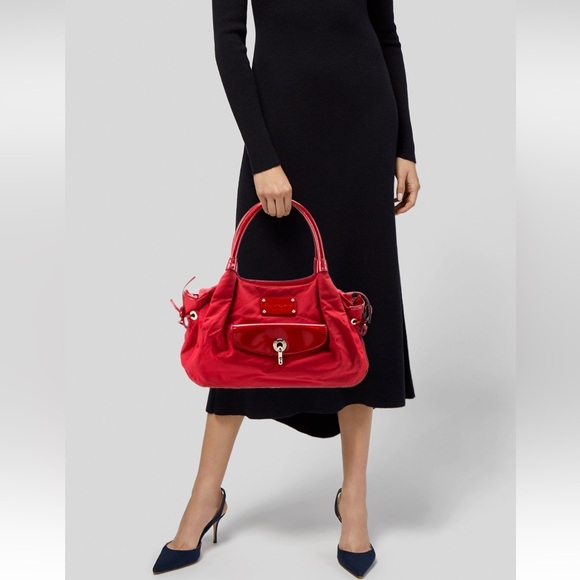 Kate Spade New York Red Faux Patent Leather and Vinyl Shoulder Bag - Picture 12 of 12